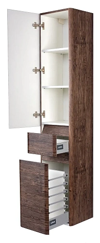 Шкаф-пенал Style Line Атлантика 35 L с корзиной, Люкс старое дерево, PLUS СС-00002222 Шкаф-пенал Style Line Атлантика 35 L с корзиной, Люкс старое дерево, PLUS СС-00002222