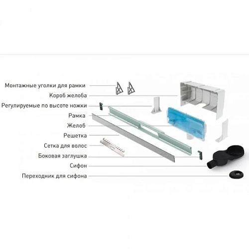 Душевой лоток BERGES WALL 600 пристенный, золото глянец, S-сифон D50/105 H50 вертикальный 092056 Душевой лоток BERGES WALL 600 пристенный, золото глянец, S-сифон D50/105 H50 вертикальный 092056