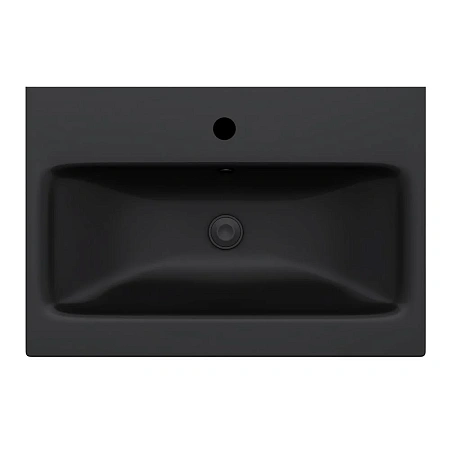 Раковина AM.PM Gem M90WCC0602BM мебельная, керамическая, 60 см, встраиваемая, черный матовый Раковина AM.PM Gem M90WCC0602BM мебельная, керамическая, 60 см, встраиваемая, черный матовый