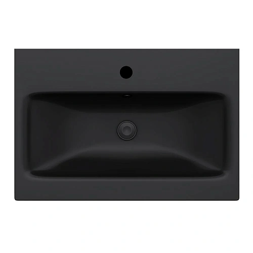 Раковина AM.PM Gem M90WCC0602BM мебельная, керамическая, 60 см, встраиваемая, черный матовый Раковина AM.PM Gem M90WCC0602BM мебельная, керамическая, 60 см, встраиваемая, черный матовый