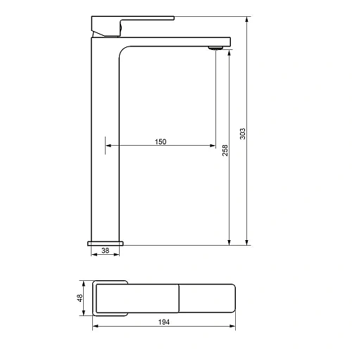 Смеситель для раковины Damixa Gala 530250300 высокий, черный Смеситель для раковины Damixa Gala 530250300 высокий, черный