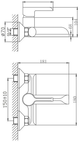 Смеситель для ванны Haiba HB60805-8, белый Смеситель для ванны Haiba HB60805-8, белый