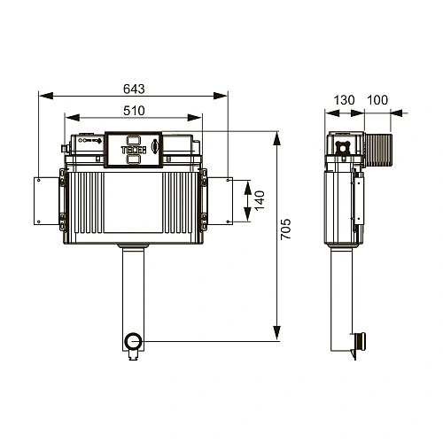 Бачок скрытого монтажа TECE 9041308 Бачок скрытого монтажа TECE 9041308
