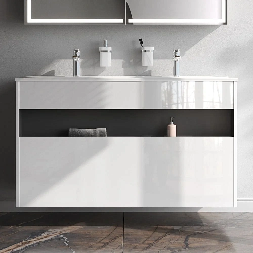 Тумба под раковину AM.PM Func M8FFUX1201WG pull-out, 120 см универсальная, белый Тумба под раковину AM.PM Func M8FFUX1201WG pull-out, 120 см универсальная, белый