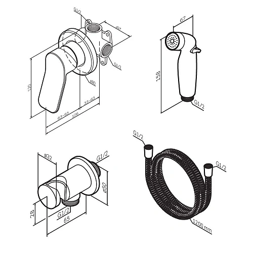 Гигиенический душ AM.PM X-Joy F40H85A22 встраиваемый, черный Гигиенический душ AM.PM X-Joy F40H85A22 встраиваемый, черный