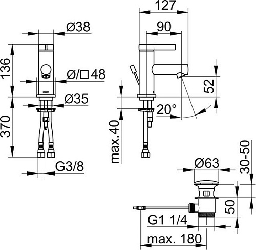 Смеситель для раковины Keuco IXMO PURE 59504011000 Смеситель для раковины Keuco IXMO PURE 59504011000