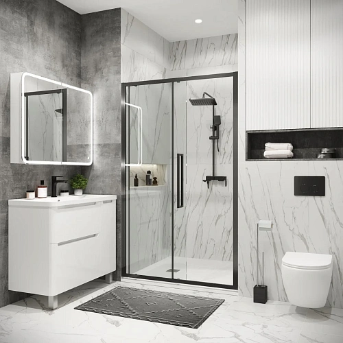 Душевая дверь GROSSMAN Cosmo 100.K33.02.140.42.00 (140x195) графит сатин, стекло прозрачное Душевая дверь GROSSMAN Cosmo 100.K33.02.140.42.00 (140x195) графит сатин, стекло прозрачное