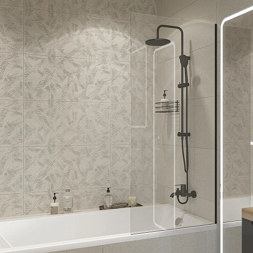 Шторка на ванну DIWO Ростов 4GW012 неподвижная, 70x150, черная матовая 556129 Шторка на ванну DIWO Ростов 4GW012 неподвижная, 70x150, черная матовая 556129