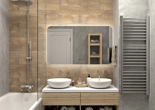 Зеркало DIWO Кострома 120 с подсветкой, большое, LED подсветка, прямоугольное, инфракрасный выключат 543508 Зеркало DIWO Кострома 120 с подсветкой, большое, LED подсветка, прямоугольное, инфракрасный выключат 543508