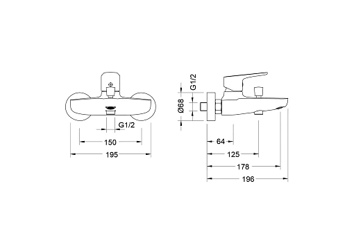 Смеситель для ванны Aquatek Бетта AQ1140BGM черный хром шлифованный Смеситель для ванны Aquatek Бетта AQ1140BGM черный хром шлифованный