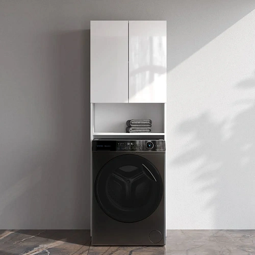 Шкаф AM.PM X-Joy M85CSX06521WG1 над стир.машиной с дверями и открытой полкой, узкий, 65 см, белый Шкаф AM.PM X-Joy M85CSX06521WG1 над стир.машиной с дверями и открытой полкой, узкий, 65 см, белый