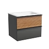 Тумба под раковину Sancos Delta DL60GR 590х445х500 дуб красный/графит, подвесная Тумба под раковину Sancos Delta DL60GR 590х445х500 дуб красный/графит, подвесная