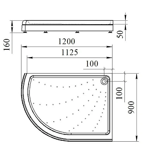 Душевой поддон Radomir Соул 120х90 1-11-0-2-0-010 правый с каркасом и сифоном Душевой поддон Radomir Соул 120х90 1-11-0-2-0-010 правый с каркасом и сифоном