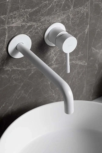 Смеситель для раковины Boheme Uno. Matt White 465-MW встраиваемый Смеситель для раковины Boheme Uno. Matt White 465-MW встраиваемый