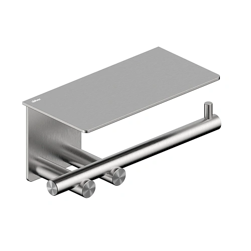 Держатель туалетной бумаги с полкой ABBER Osten 316 AA1830BST сталь брашированная Держатель туалетной бумаги с полкой ABBER Osten 316 AA1830BST сталь брашированная