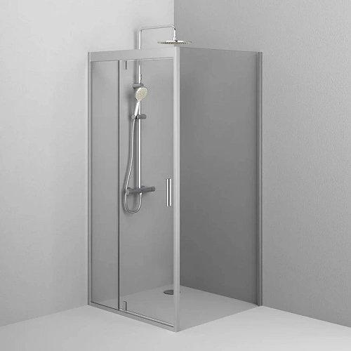 Душевой уголок AM.PM Gem W90G-404-090MT Sqare Pivot 90x90 стекло прозрачное, профиль хром матовый Душевой уголок AM.PM Gem W90G-404-090MT Sqare Pivot 90x90 стекло прозрачное, профиль хром матовый