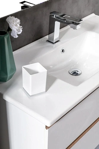 Тумба под раковину Boheme CAPOLDA 100 белая + ручка белая 849-100-W Тумба под раковину Boheme CAPOLDA 100 белая + ручка белая 849-100-W