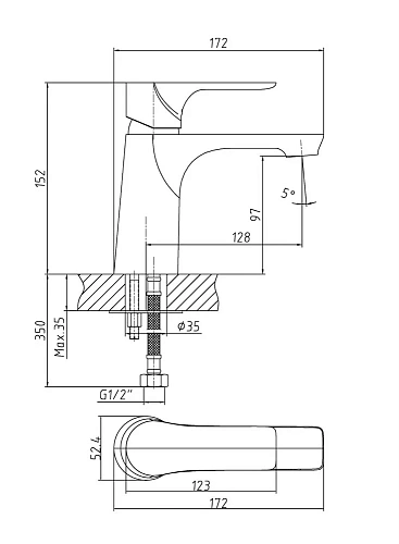 Смеситель для раковины Orange Aristo M19-021w белый Смеситель для раковины Orange Aristo M19-021w белый