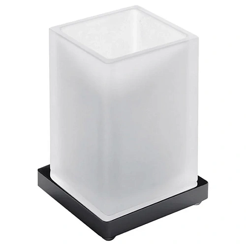 Стакан Colombo Look B1641.NM-VAN настольный, черный матовый/матовое стекло Стакан Colombo Look B1641.NM-VAN настольный, черный матовый/матовое стекло