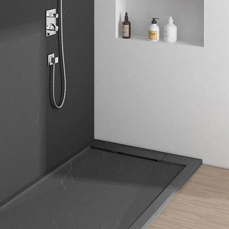 Душевой поддон Vincea VST-4SRL8012A,1200x800x25, антрацит из искусственного камня Душевой поддон Vincea VST-4SRL8012A,1200x800x25, антрацит из искусственного камня
