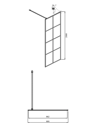 Душевая перегородка Ambassador Walk-in 15031241 (900x2000) Душевая перегородка Ambassador Walk-in 15031241 (900x2000)