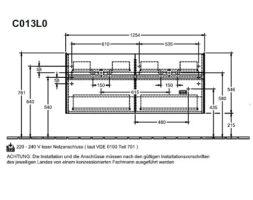 Тумба под раковину Villeroy & Boch Collaro C013L0DH (C013 L0 DH) Тумба под раковину Villeroy & Boch Collaro C013L0DH (C013 L0 DH)