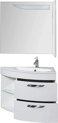 Тумба под раковину De Aqua Трио 90 Люкс R белая 00197202 Тумба под раковину De Aqua Трио 90 Люкс R белая 00197202