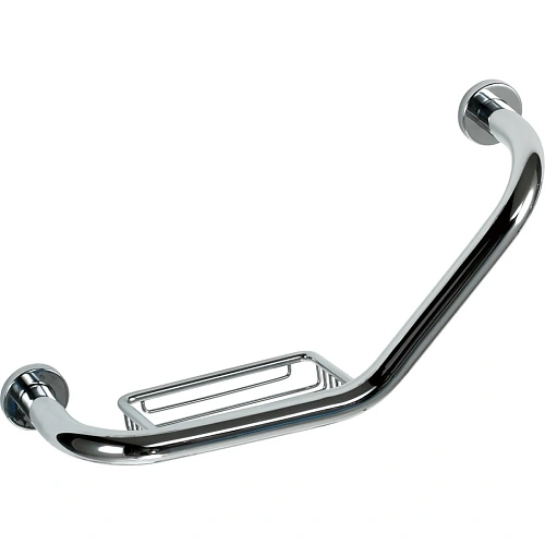 Поручень NOFER Siena 16355.B загнутый с мыльницей 400 мм Поручень NOFER Siena 16355.B загнутый с мыльницей 400 мм