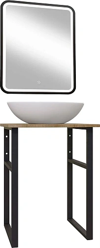 Комплект мебели DIWO Элиста 60 светлое дерево, с раковиной Moduo 55 Leaf подвесная, в стиле лофт (га 554691 Комплект мебели DIWO Элиста 60 светлое дерево, с раковиной Moduo 55 Leaf подвесная, в стиле лофт (га 554691