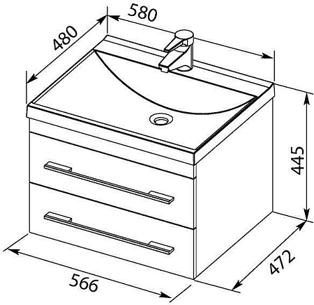 Раковина Aquanet Нота 58 00281220 Раковина Aquanet Нота 58 00281220