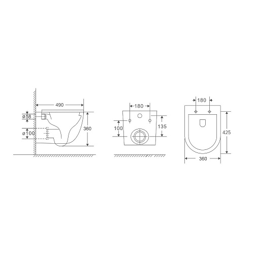 Комплект инсталляции BERGES NOVUM с клавишей смыва O5 Soft Touch черная, унитазом OKUS Rimless 49 см и сиденьем микролифт, быстросъём 043390 Комплект инсталляции BERGES NOVUM с клавишей смыва O5 Soft Touch черная, унитазом OKUS Rimless 49 см и сиденьем микролифт, быстросъём 043390