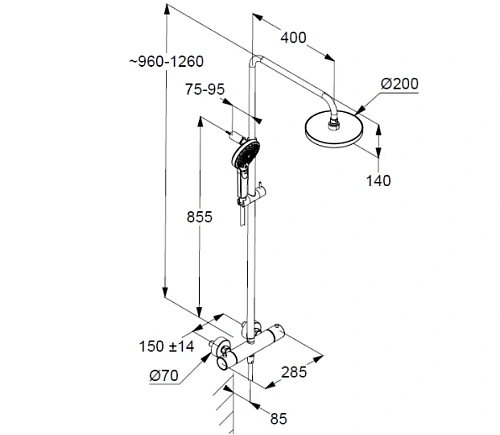 Душевая система Kludi DIVE 6907905-00 хром Душевая система Kludi DIVE 6907905-00 хром