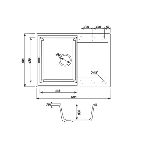 Кухонная мойка Kaiser KMM-5068 мрамор KMM-5068 Bl&W KMM-5068 BW Кухонная мойка Kaiser KMM-5068 мрамор KMM-5068 Bl&W KMM-5068 BW