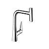 Картинка анонса товара «смеситель для кухни hansgrohe 220, с вытяжным изливом, 1jet 72822000, хром»