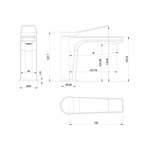 Смеситель для раковины Wonzon & Woghand белый матовый (WW-XH-012-MW) Смеситель для раковины Wonzon & Woghand белый матовый (WW-XH-012-MW)