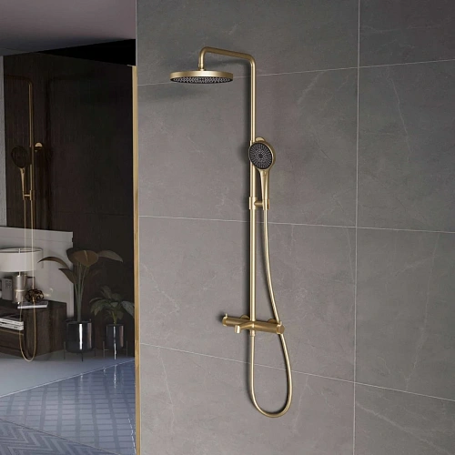 Душевая система Vincea Rim VSFS-2RM1BG с изливом, брашированное золото Душевая система Vincea Rim VSFS-2RM1BG с изливом, брашированное золото