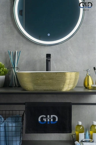 Раковина Gid D1302h130 53325 накладная белая / золото 50x40x14 Раковина Gid D1302h130 53325 накладная белая / золото 50x40x14