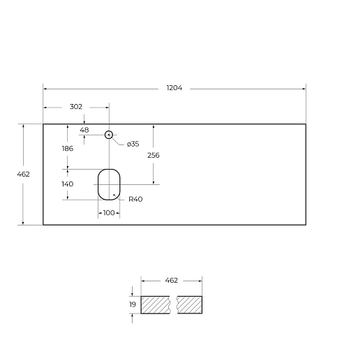 Столешница BelBagno EK-120-AS-BO-L Bianco Opaco 1204x462 Столешница BelBagno EK-120-AS-BO-L Bianco Opaco 1204x462