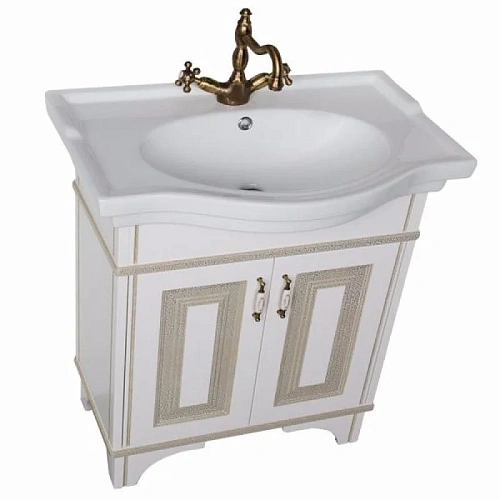 Комплект мебели Aquanet Валенса 80 белый краколет/золото 00182809 Комплект мебели Aquanet Валенса 80 белый краколет/золото 00182809