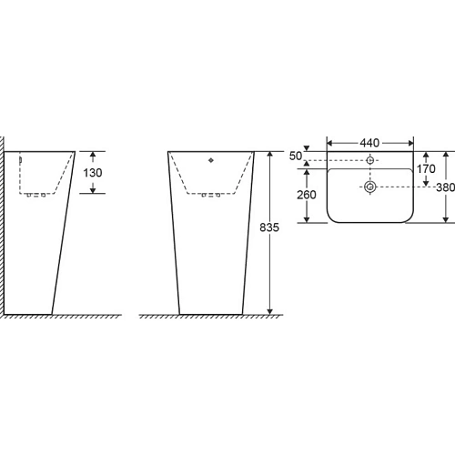 Раковина Ceruttispa SANDRA CT7828 440х380х835 напольная Раковина Ceruttispa SANDRA CT7828 440х380х835 напольная