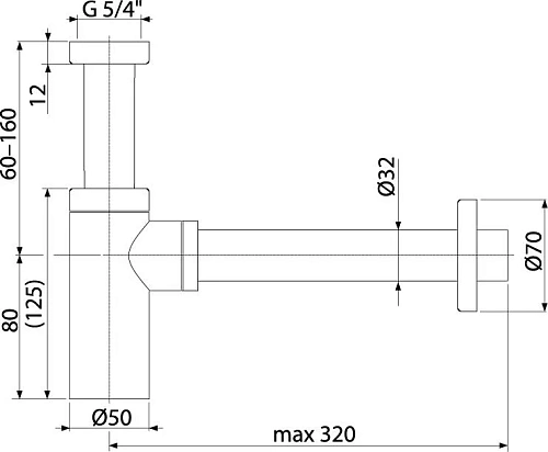 Сифон для раковины AlcaPlast A400ANTIC бронза Сифон для раковины AlcaPlast A400ANTIC бронза