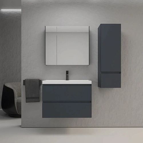 Тумба под раковину Style Line Манхэттен 100 см ЛС-00002357 подвесная, графит Тумба под раковину Style Line Манхэттен 100 см ЛС-00002357 подвесная, графит