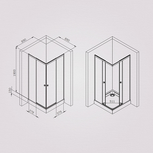 Душевой уголок AM.PM X-Joy W94G-403-9090-MT1K раздвижные двери 90x90 профиль хром матовый, стекло прозрачное Душевой уголок AM.PM X-Joy W94G-403-9090-MT1K раздвижные двери 90x90 профиль хром матовый, стекло прозрачное