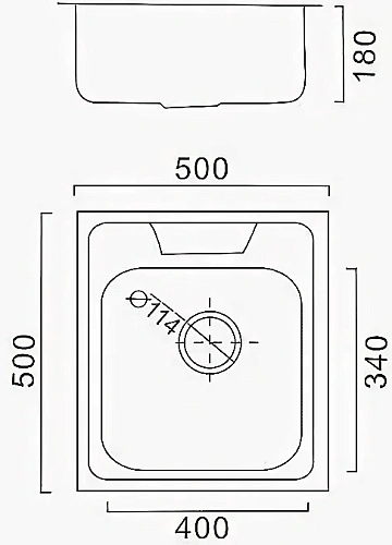 Кухонная мойка Haiba HB5050-06, полированная сталь Кухонная мойка Haiba HB5050-06, полированная сталь