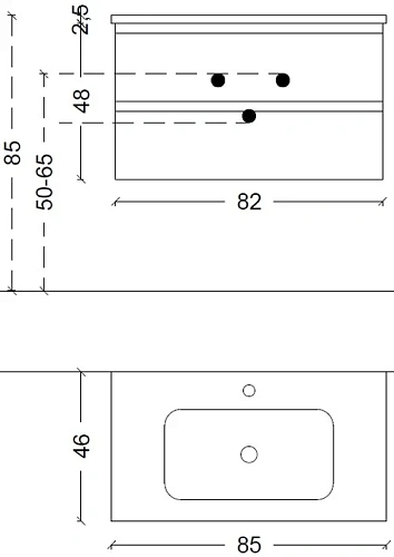 Тумба под раковину Boheme CAPOLDA 85 антрацит 849-085-A Тумба под раковину Boheme CAPOLDA 85 антрацит 849-085-A