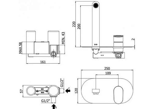 Смеситель для раковины Paffoni Candy CA105CR (с внутренней частью) Смеситель для раковины Paffoni Candy CA105CR (с внутренней частью)