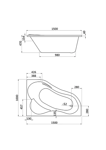 Акриловая ванна Santek Ибица 150х100 R асимметричная белая 1WH112035 1.WH11.2.035 Акриловая ванна Santek Ибица 150х100 R асимметричная белая 1WH112035 1.WH11.2.035
