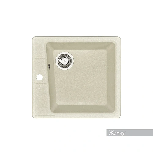 Кухонная мойка Aquaton Парма 1A713032PM240 из литого мрамора, квадратная, жемчуг Кухонная мойка Aquaton Парма 1A713032PM240 из литого мрамора, квадратная, жемчуг