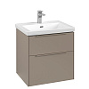 Картинка анонса товара «тумба под раковину villeroy &amp; boch subway 3.0 с подсветкой taupe / taupe c578l2vm»