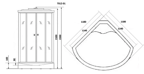 Душевая кабина Niagara NG 7012-01 70120134 Душевая кабина Niagara NG 7012-01 70120134